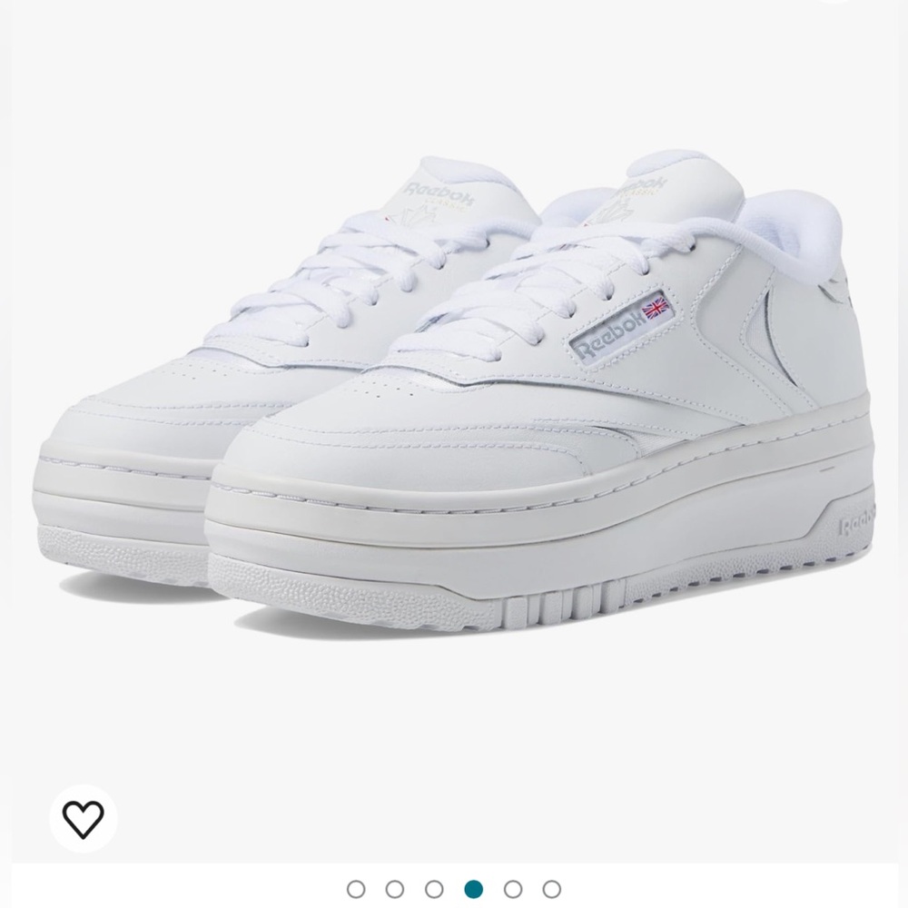 Women's Reebok club C extra white platform sneakers tennis shoes like new 8.5